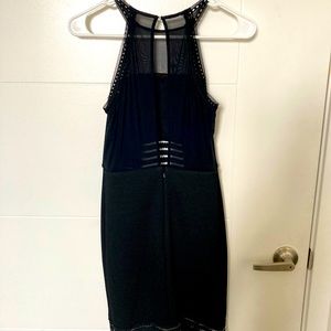 Black cocktail dress w/ open back